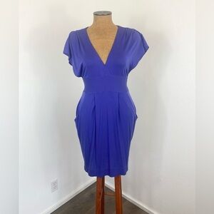 Wilfred Women’s Soft Jersey Dress M Front Or Back Wrap Deep V Slouchy Pocket